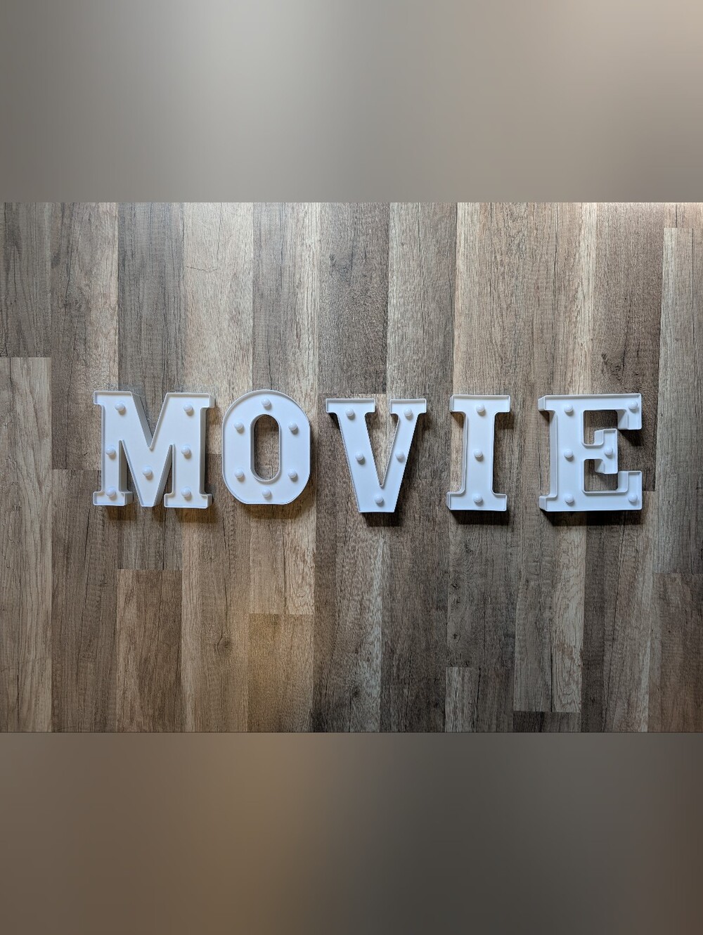 MOVIE Marquee Wall Or Standing Letters in White - Light Up - Battery Powered